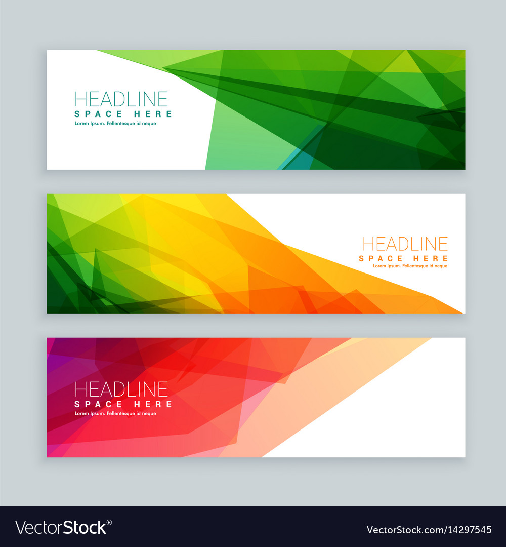 Web banners template set in abstract colorful