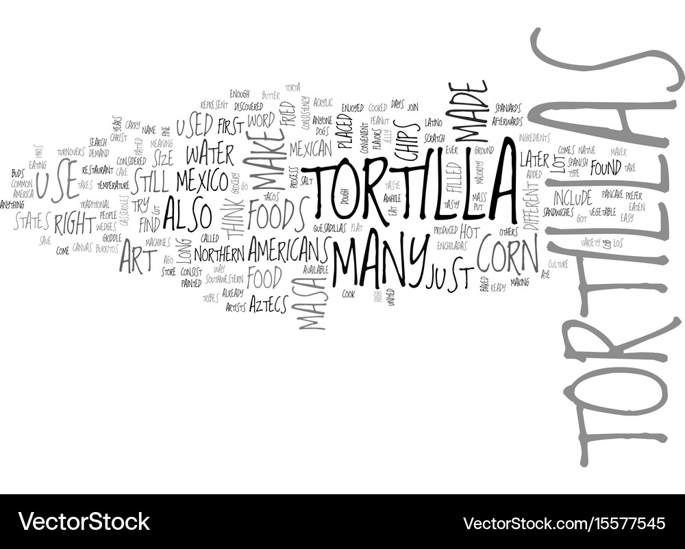 What are tortillas text word cloud concept Vector Image