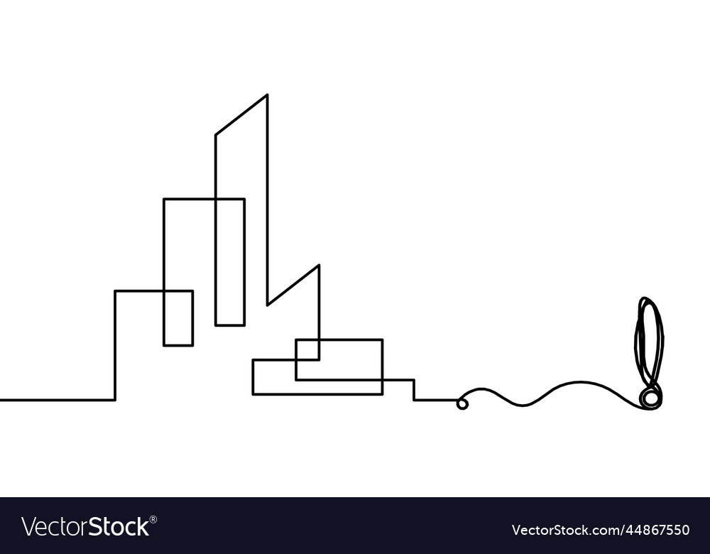 Abstract architecture with exclamation mark