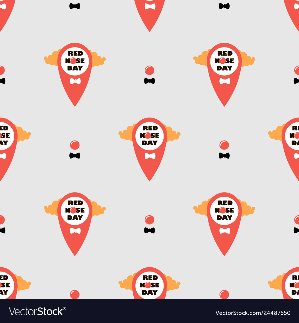 Abstract red nose day print seamless pattern