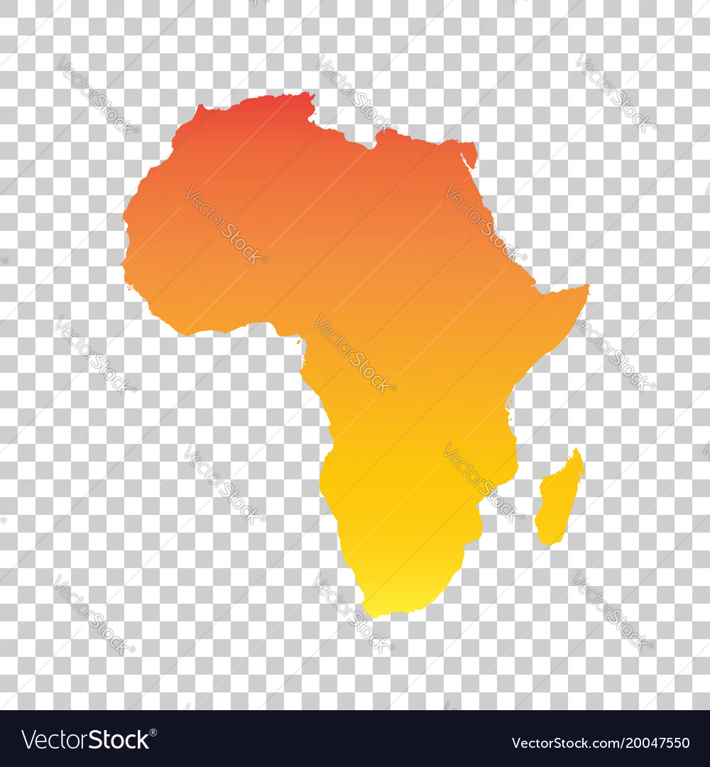 Africa map colorful orange