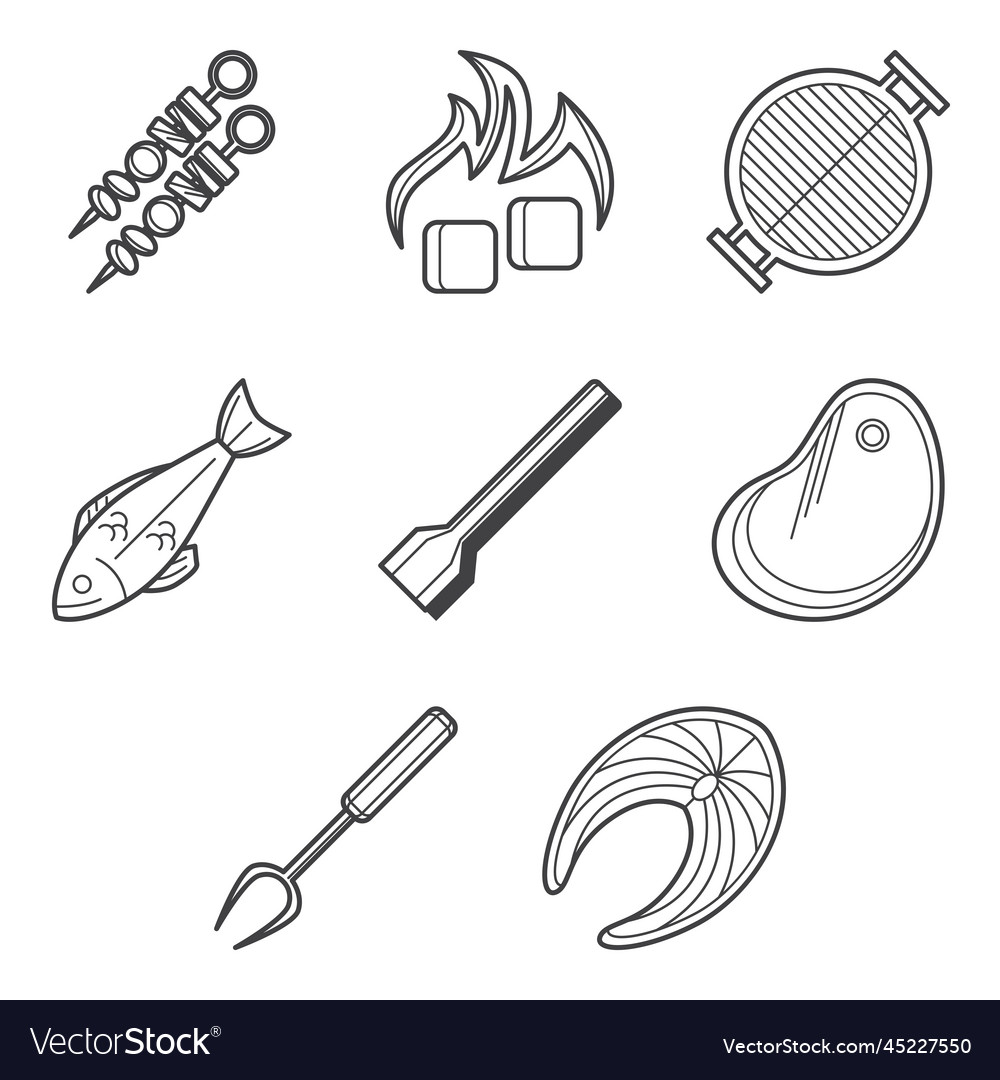 Barbecue icon set