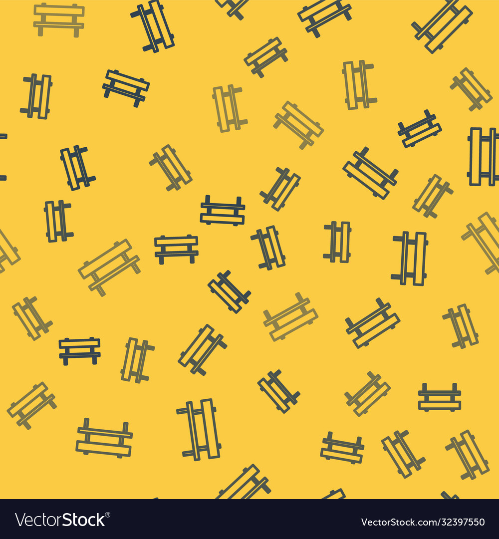 Blue line bench icon isolated seamless pattern vector image Blue line bench icon isolated seamless pattern
