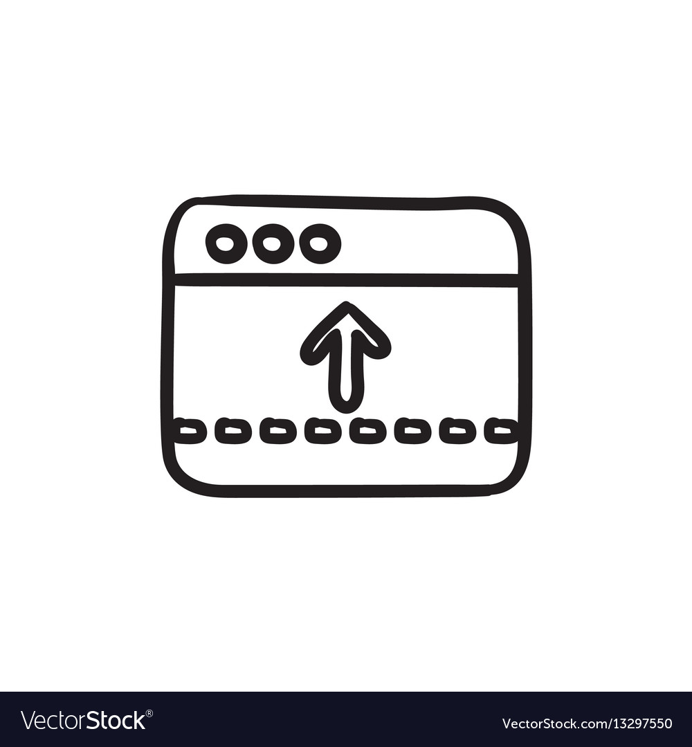 Browser window with arrow up sketch icon