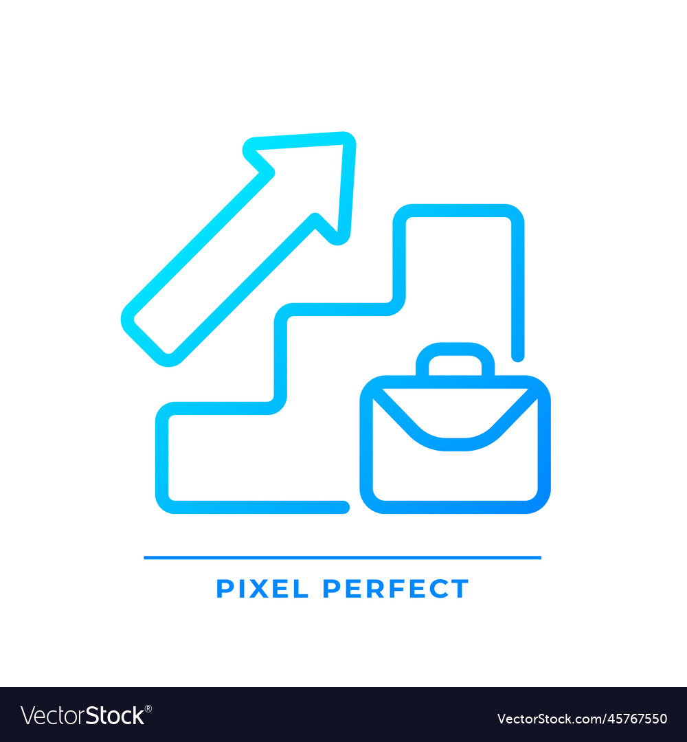 Career pixel perfect gradient linear icon vector image Career pixel perfect gradient linear icon