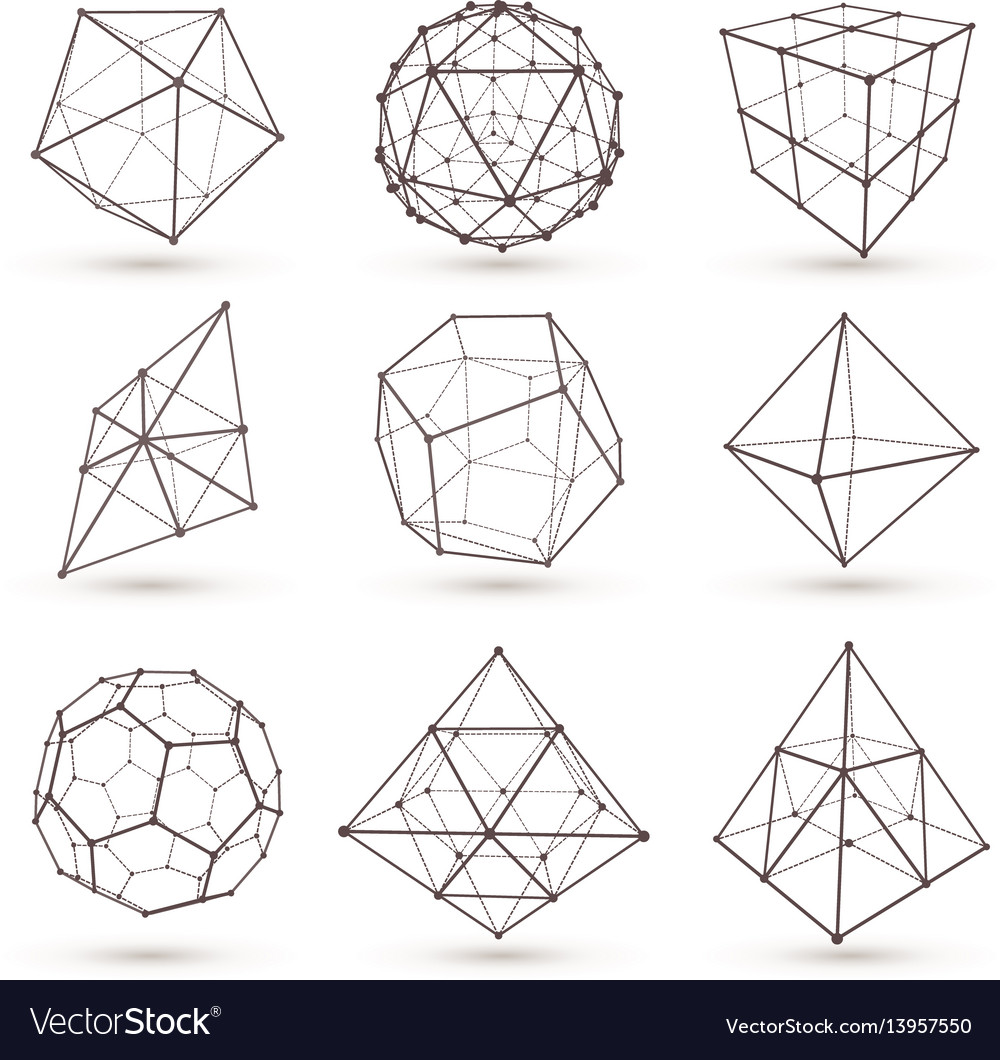 Download Geometric 3d objects Royalty Free Vector Image