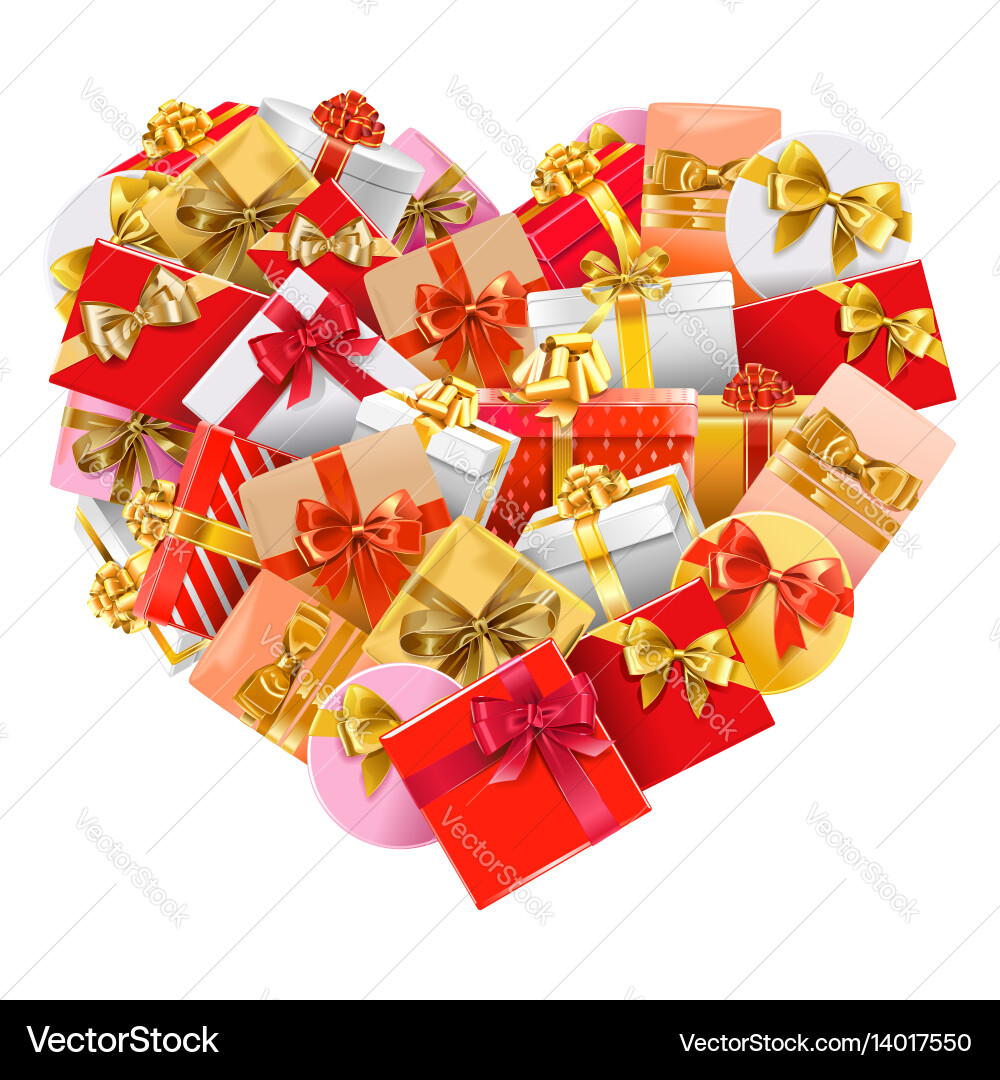 Gifts heart Royalty Free Vector Image VectorStock
