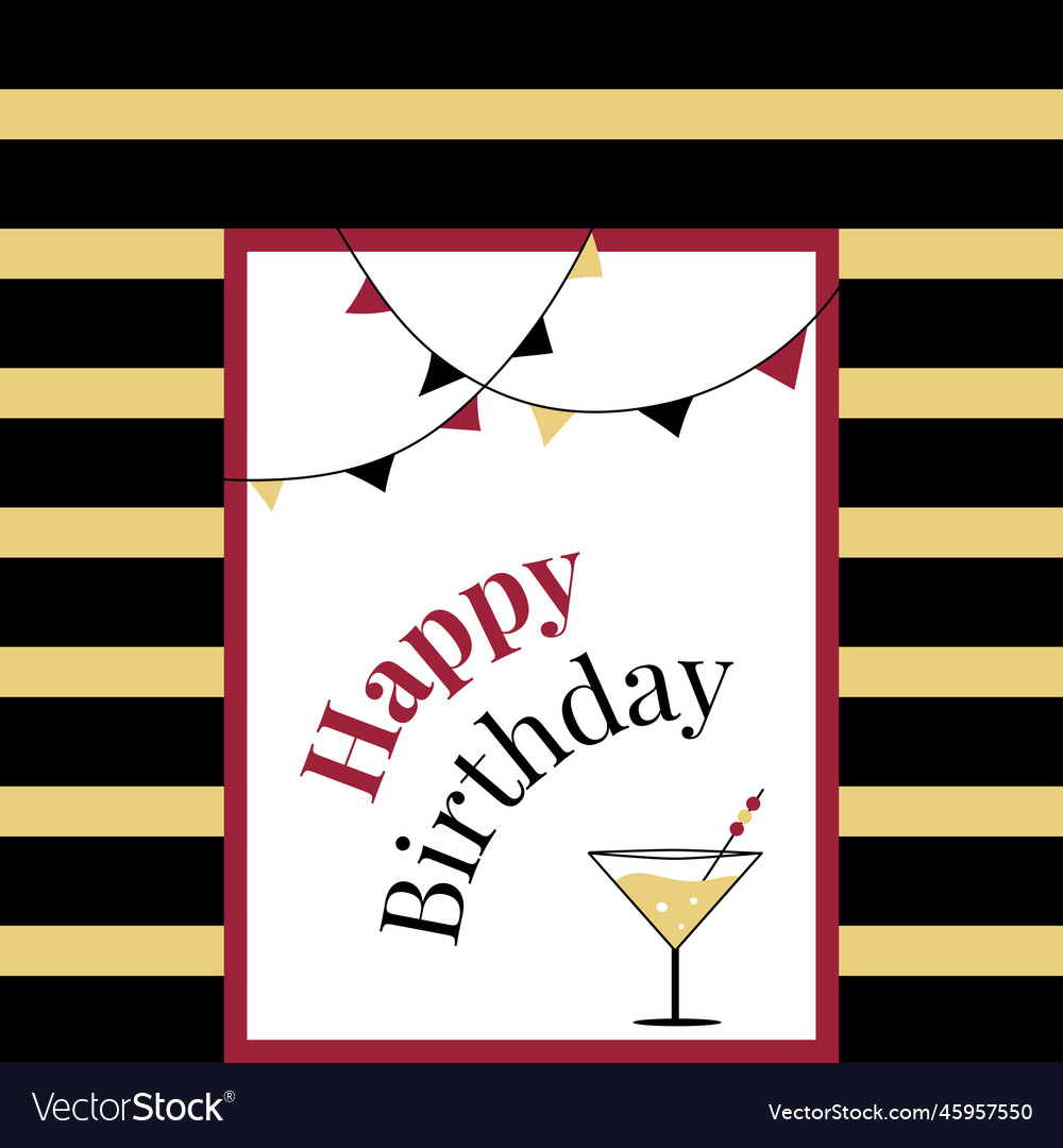 Happy birthday card insta post background Vector Image