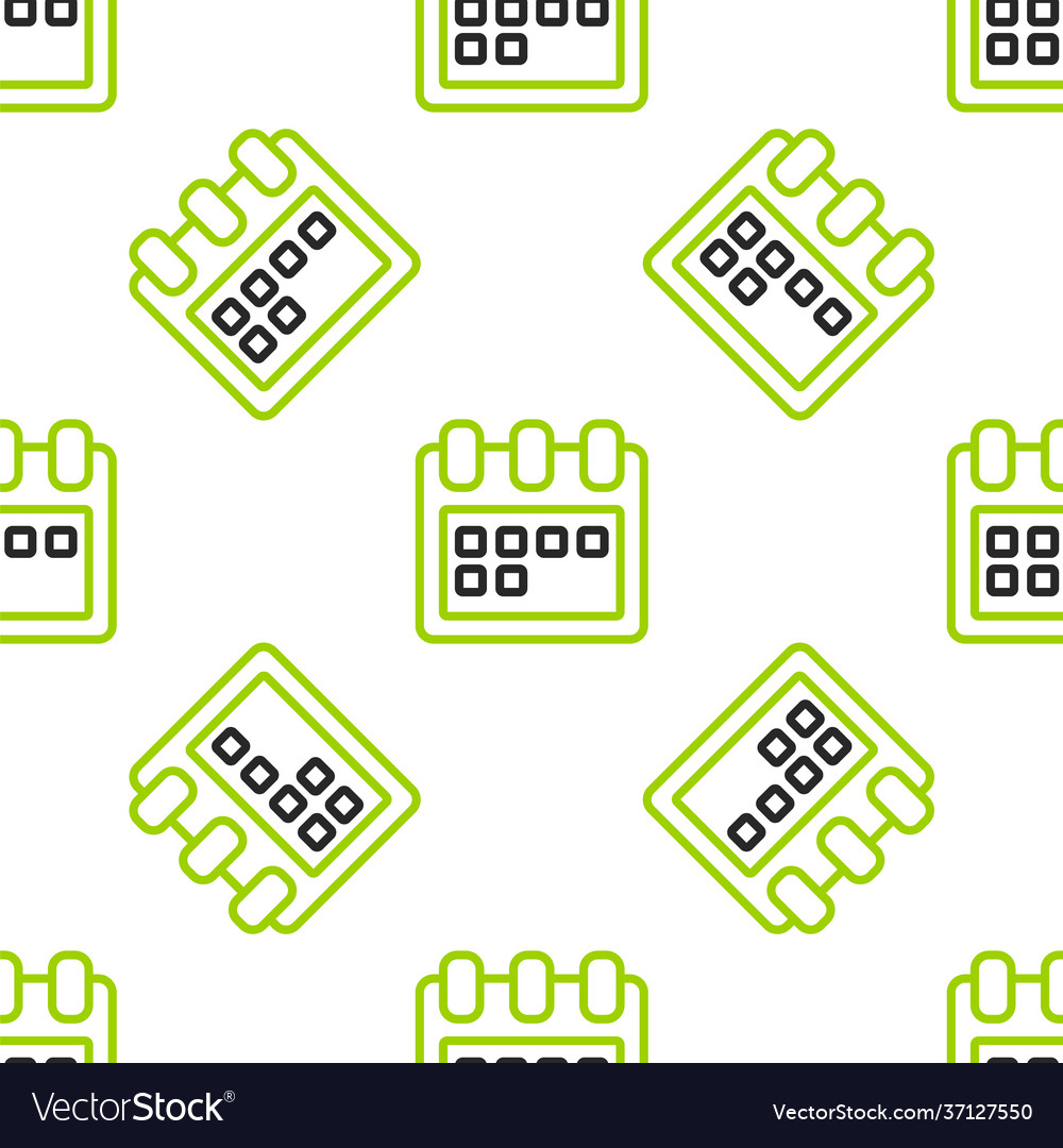 Line calendar icon isolated seamless pattern vector image Line calendar icon isolated seamless pattern