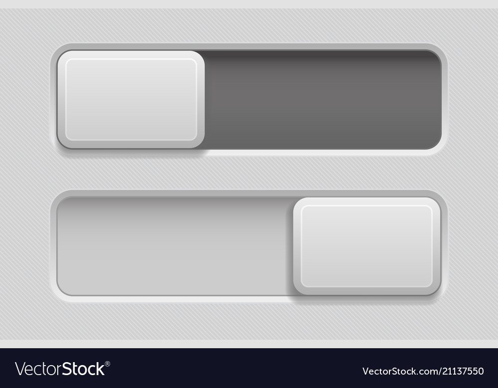 On and off toggle switch slider buttons rectangle