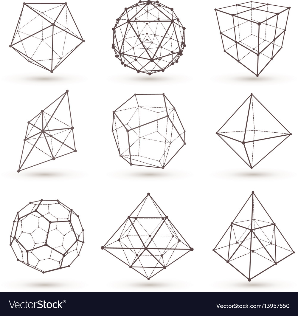 Polygonal Wireframe Geometric Shapes