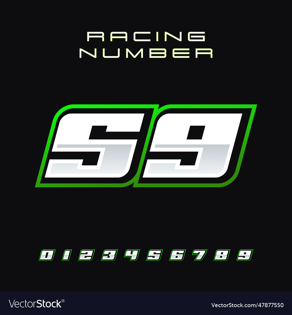 Racing number design template 59 vector image Racing number design template 59