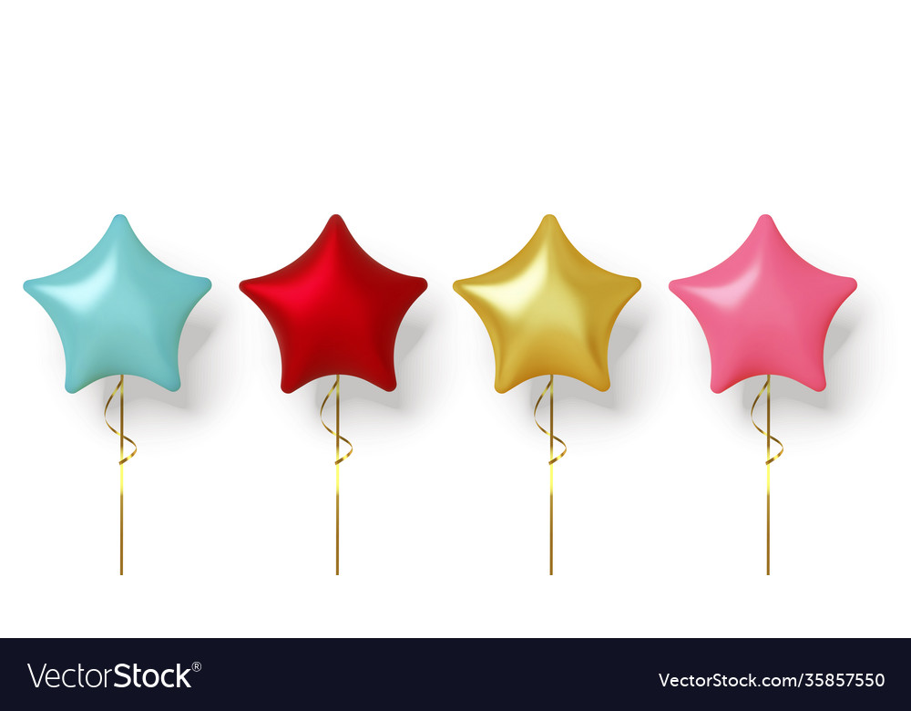 Set colorful realistic balloon isolated