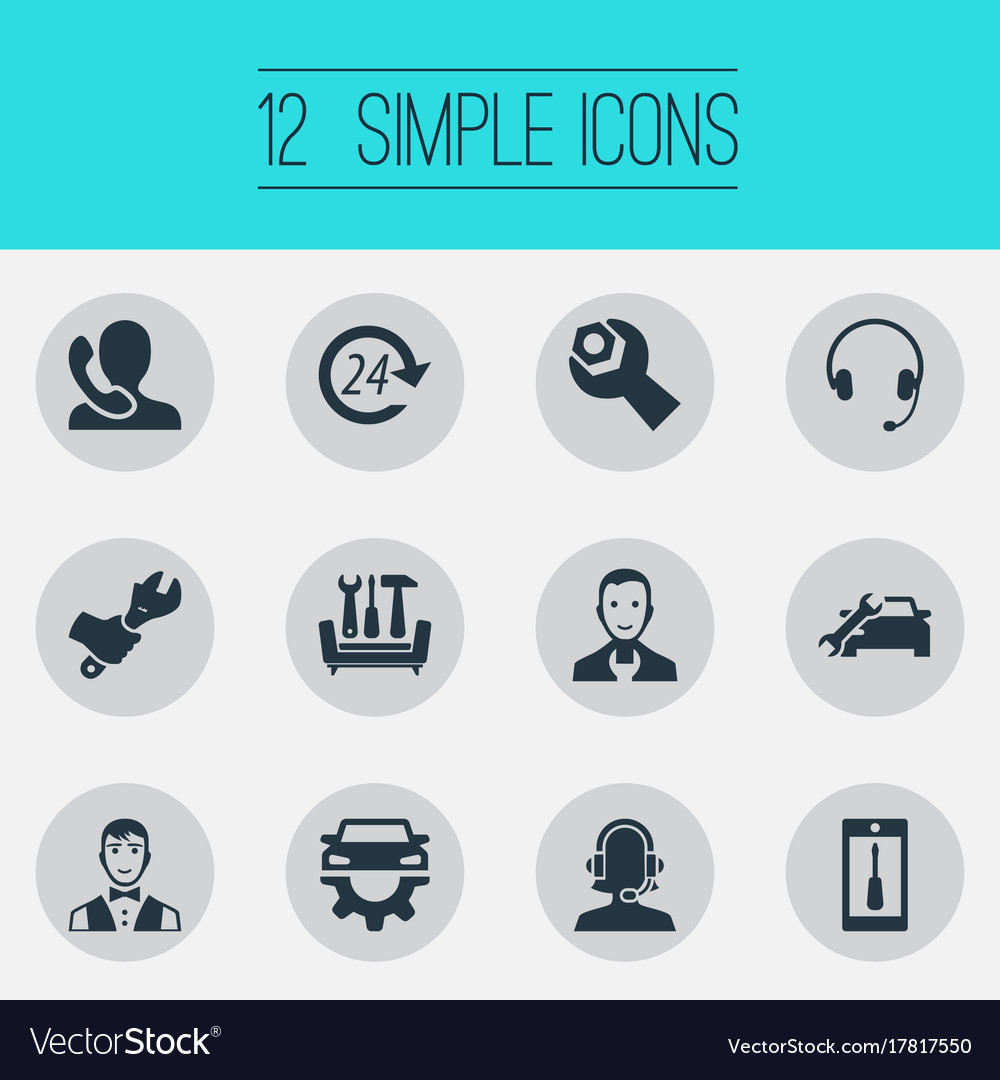Set of simple support icons