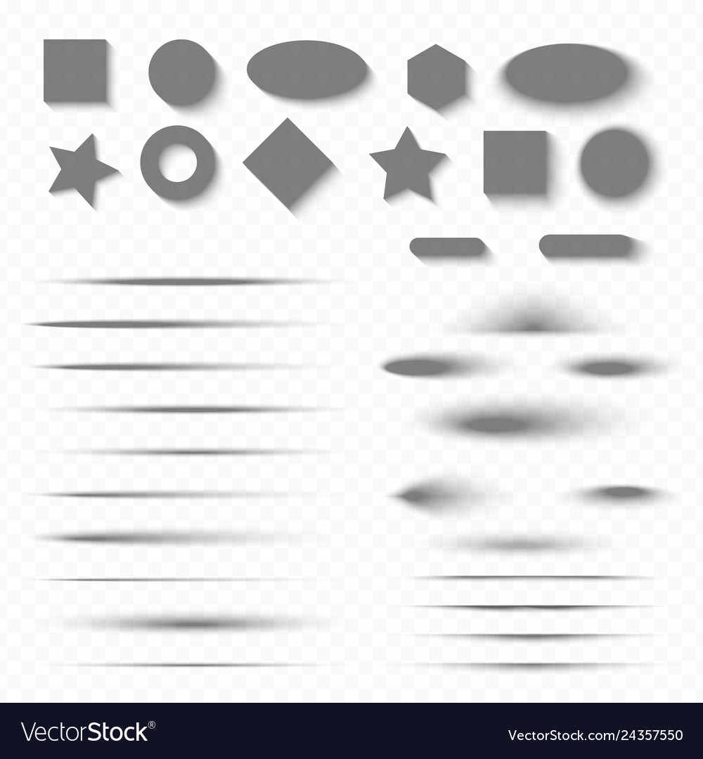 Shadows with soft edges isolated on transparent vector image Shadows with soft edges isolated on transparent