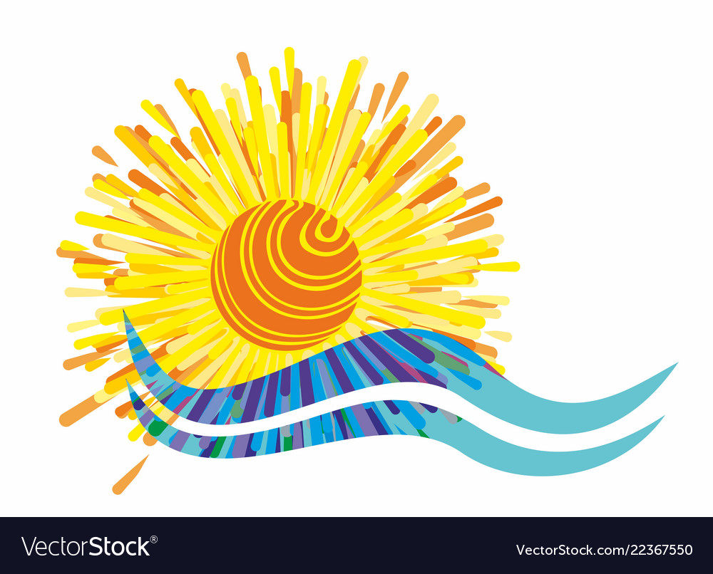 Sun logo in the sea