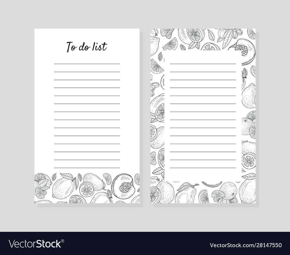 To do list with lines for notes Royalty Free Vector Image