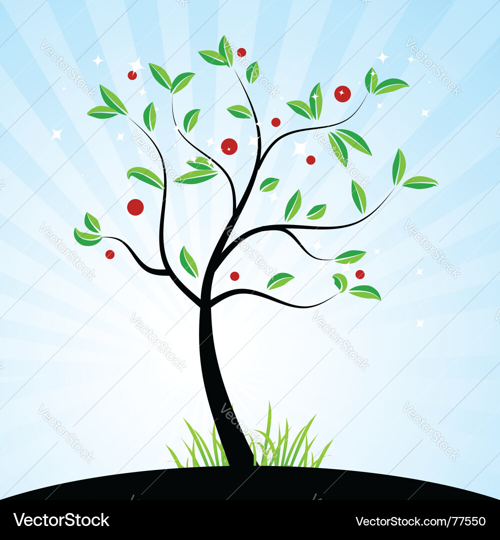 Tree with berries Royalty Free Vector Image - VectorStock