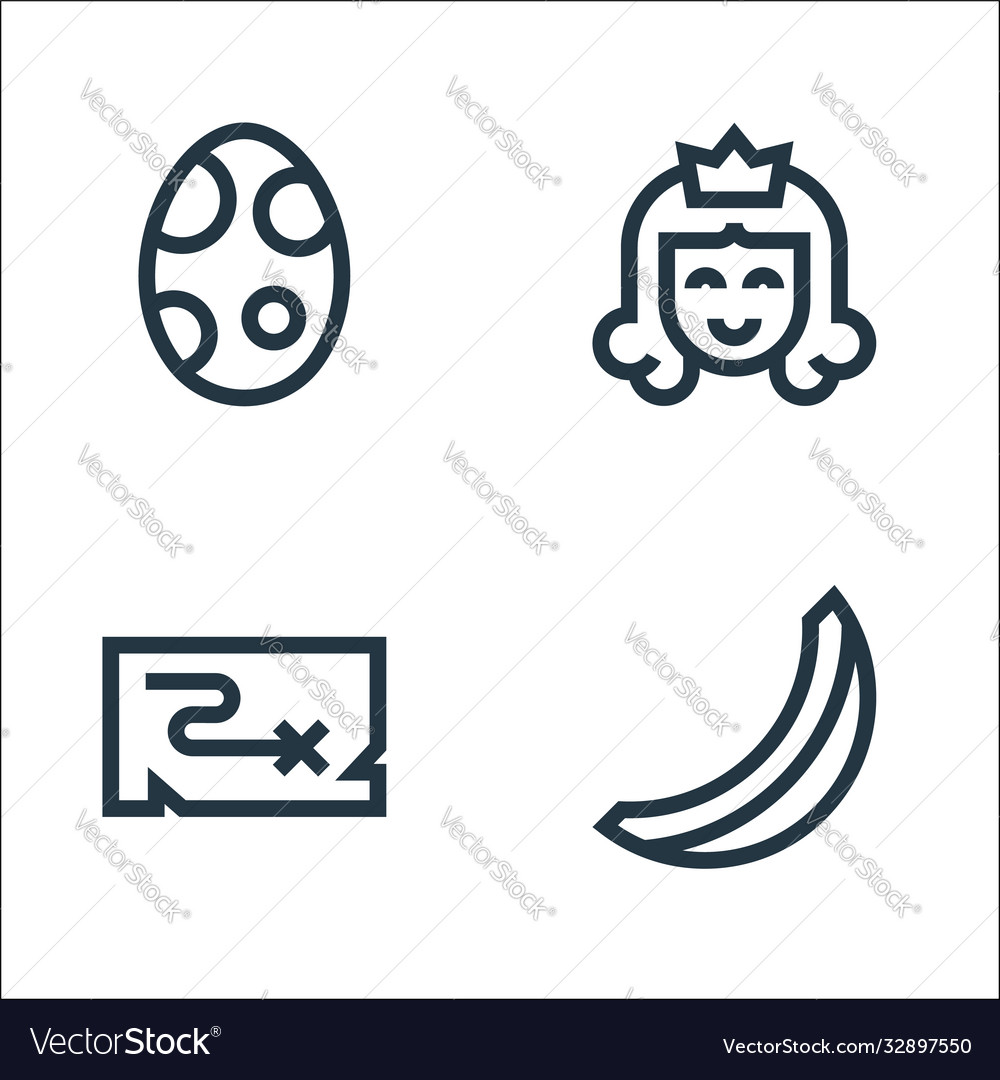 Video game elements line icons linear set quality