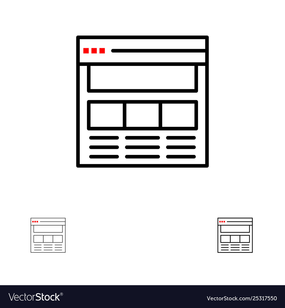 Website page interface web online bold and thin