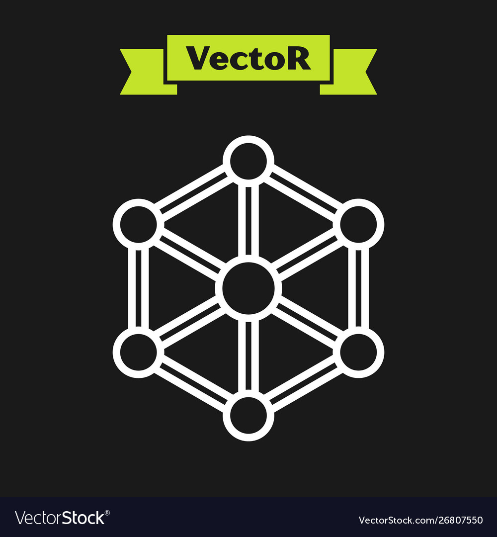 White line blockchain technology icon isolated vector image White line blockchain technology icon isolated