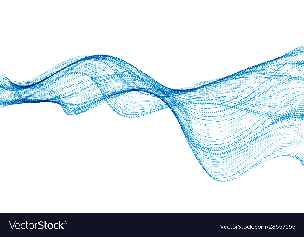 3d particles mesh array sound wave flowing round vector image 3d particles mesh array sound wave flowing round