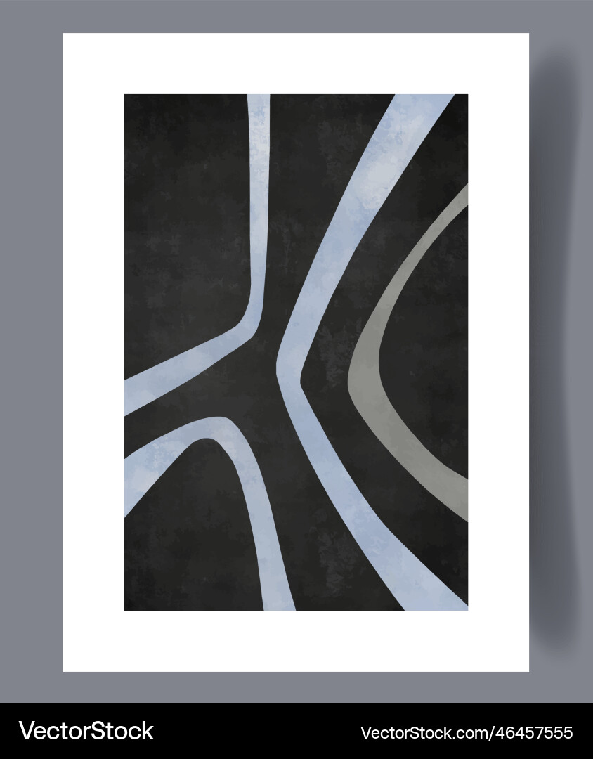Abstract stripes nordic template wall art print Vector Image