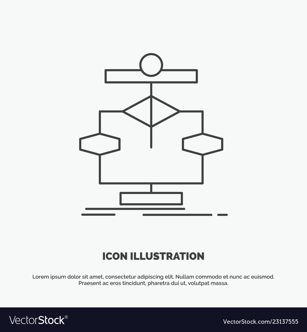Algorithm Diagramm Datendiagramm Fluss Symbol Linie grau vector image Algorithm Diagramm Datendiagramm Fluss Symbol Linie grau