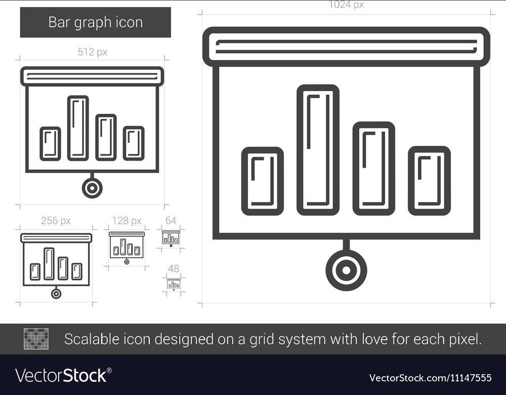 Bar graph line icon
