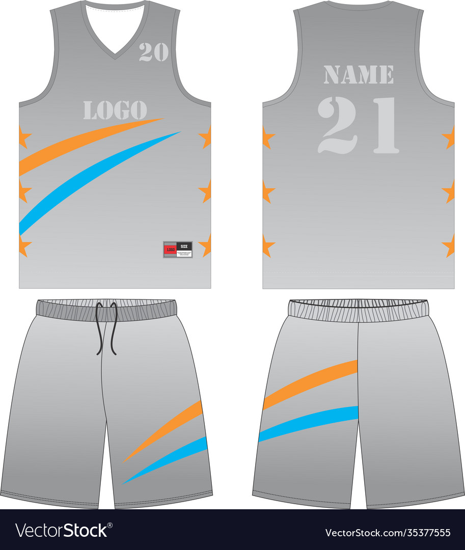 Basketball uniform mock up template design Vector Image Pertaining To Blank Basketball Uniform Template