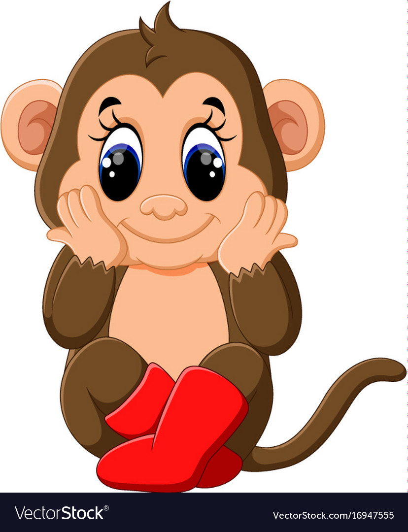 Cute cartoon monkey Royalty Free Vector Image - VectorStock