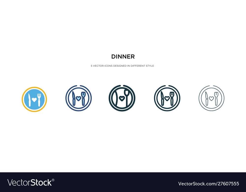 Dinner Icon Set - Multiple Styles