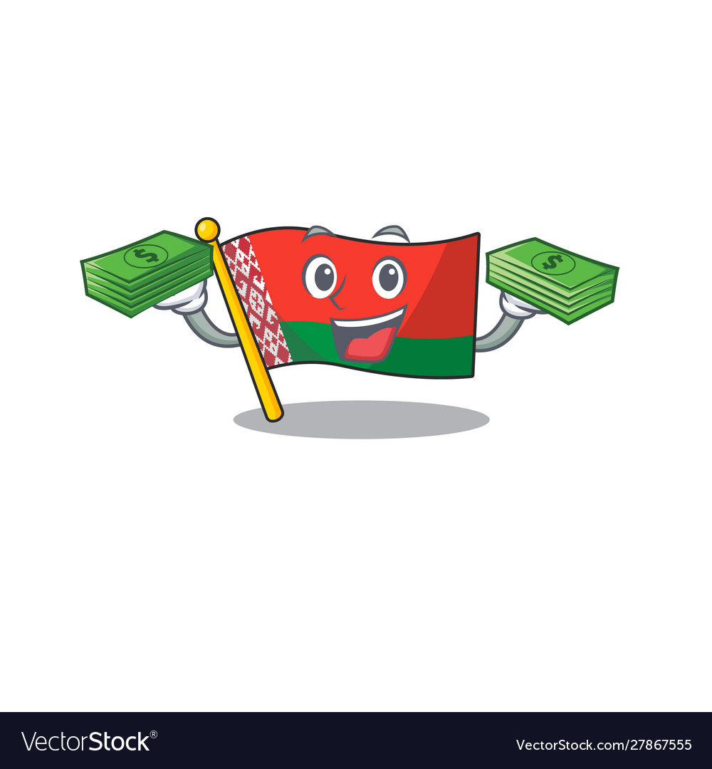 Flagge belarus isoliert mit Geld