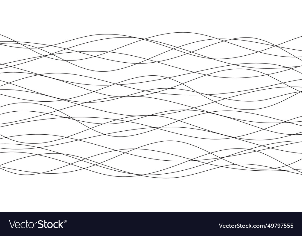 Hand drawn lines abstract pattern wave simple vector image Hand drawn lines abstract pattern wave simple