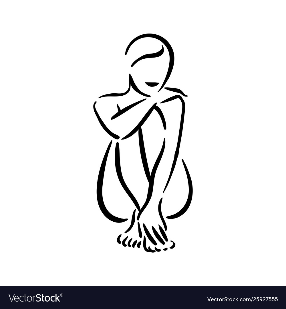 Hand drawn woman figure Royalty Free Vector Image