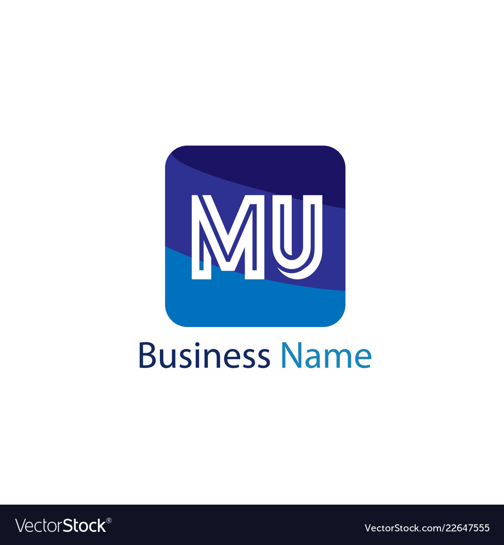 Initial letter mu logo template design