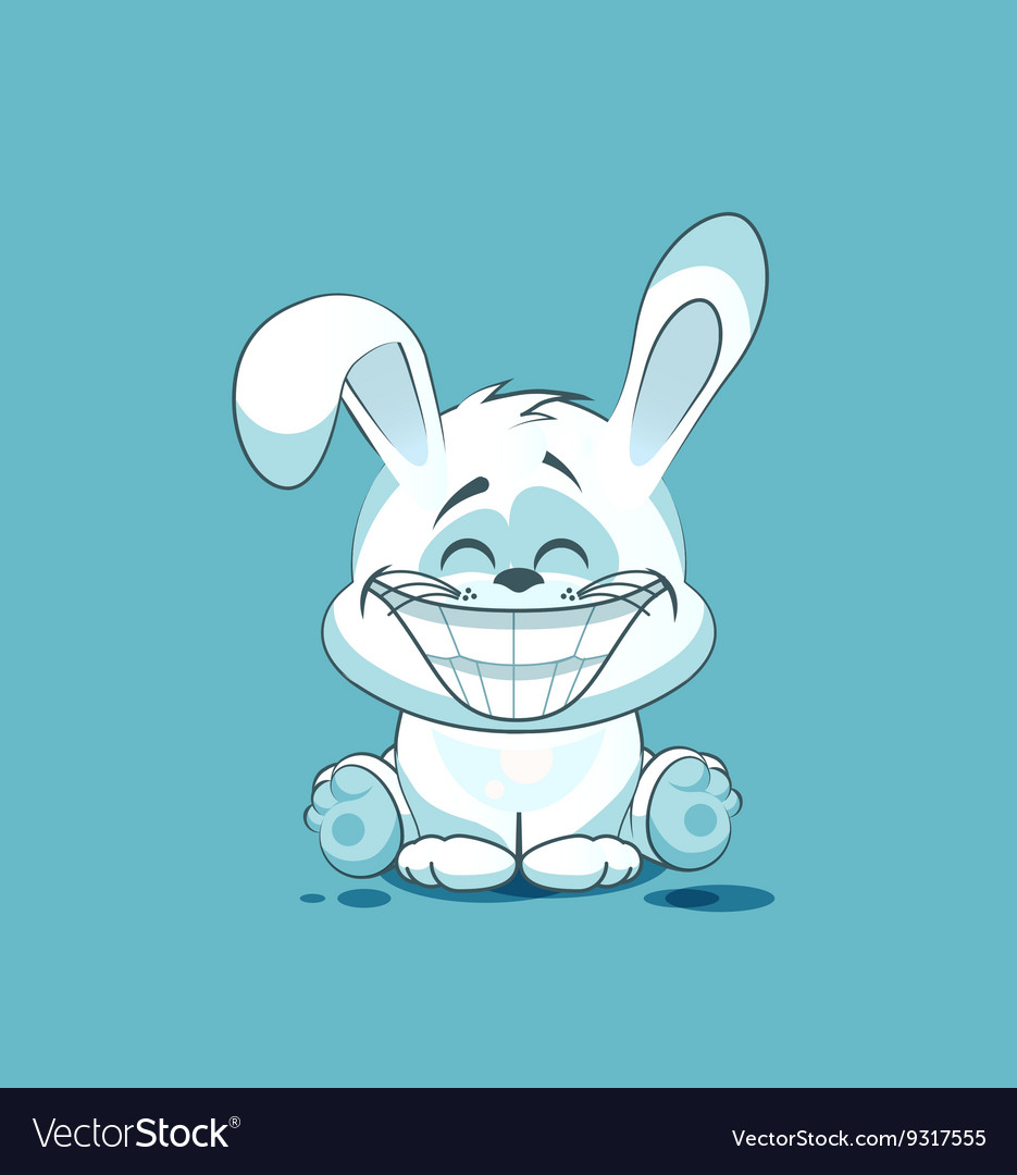 Isolated emoji character cartoon white leveret