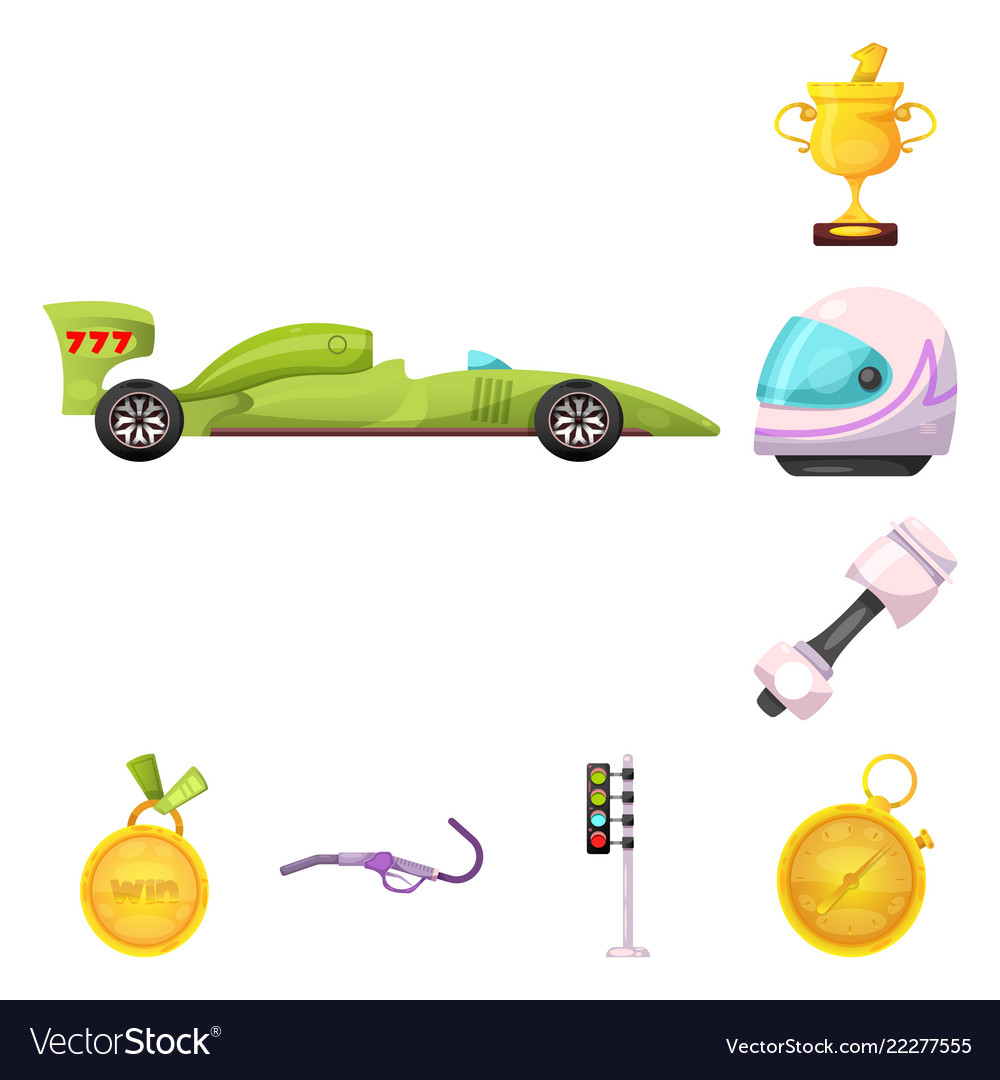 Isolated object of car and rally symbol vector image Isolated object of car and rally symbol