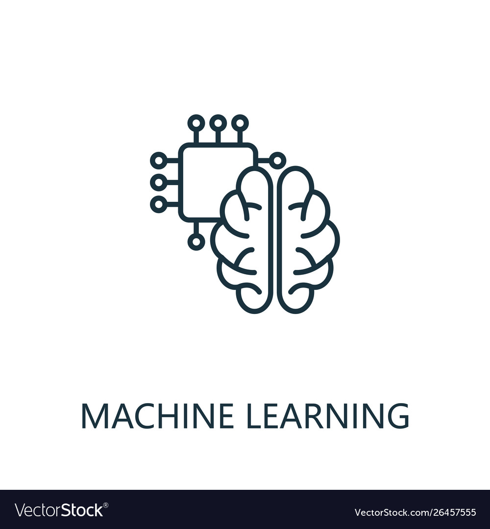 Machine learning thin line icon creative simple