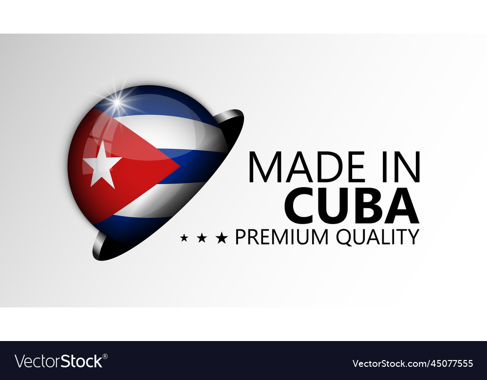 Made in cuba graphic and label Royalty Free Vector Image