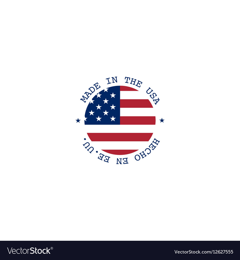 Made in usa stamp with flag