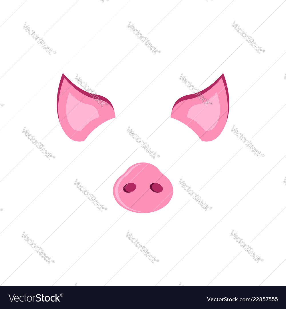 Pig carnival mask ears and piglet piggy symbol Vector Image