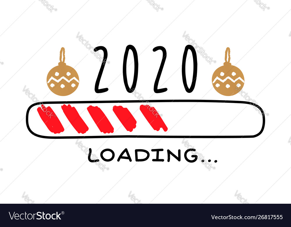 Progress bar with inscription - 2020 loading vector image Progress bar with inscription - 2020 loading