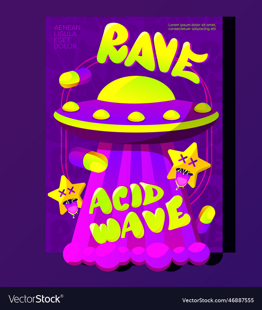 Psychedelic rave banner Royalty Free Vector Image