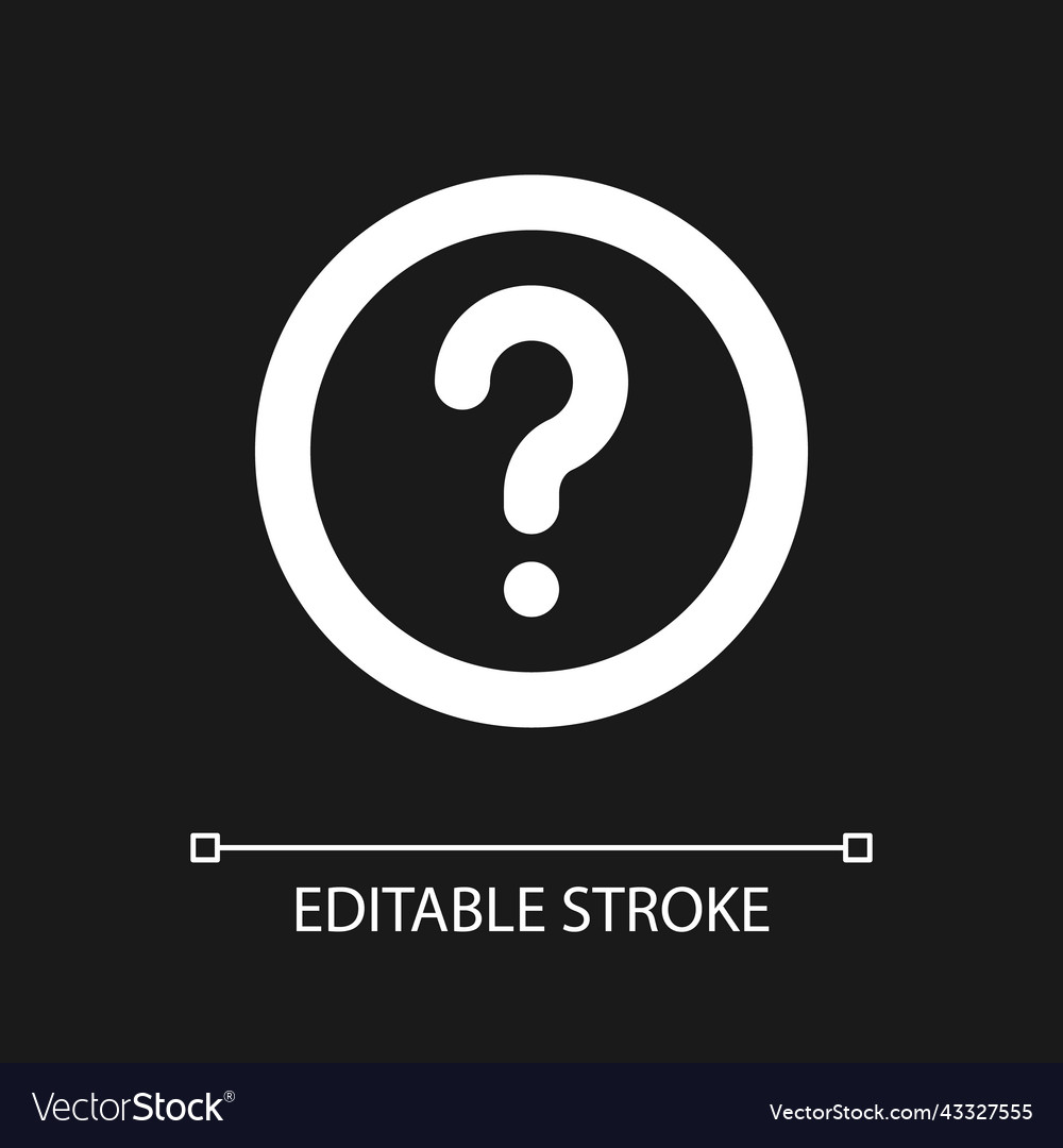 Question mark pixel perfect white linear ui icon vector image Question mark pixel perfect white linear ui icon