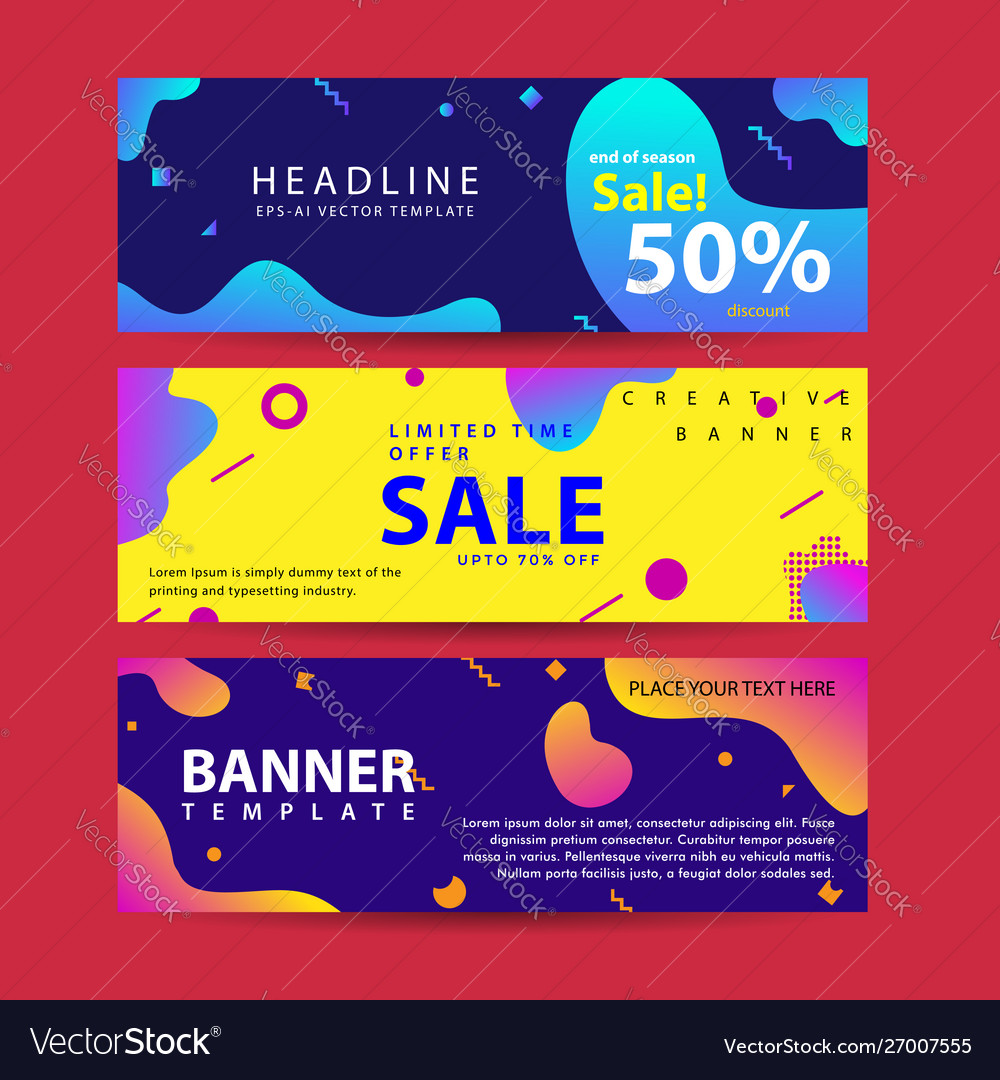 Set abstract modern graphic liquid banners Vector Image