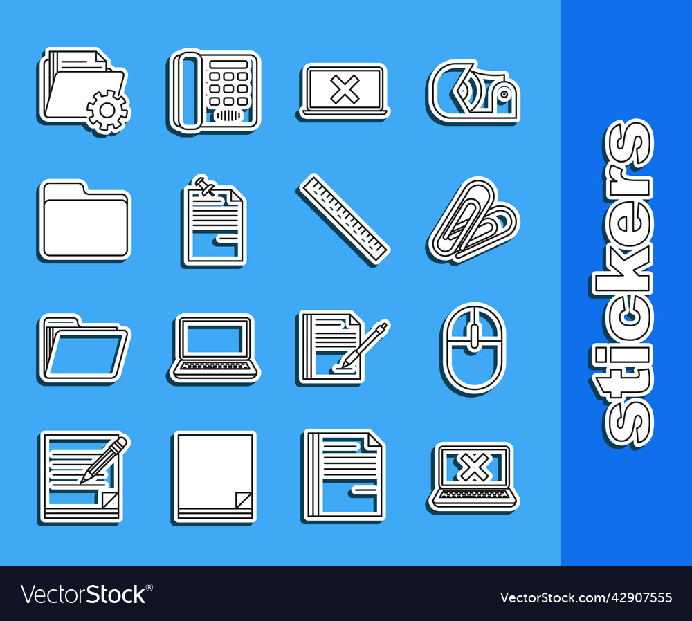 Set line laptop and cross mark on screen computer Vector Image Set line laptop and cross mark on screen computer