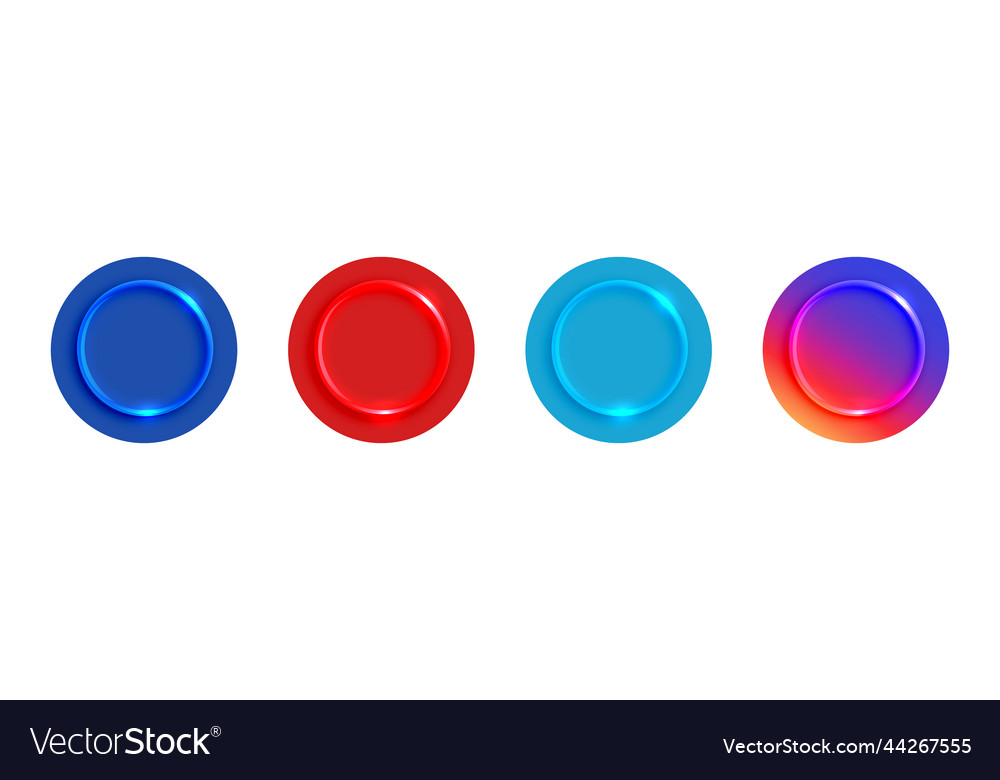 Set of round colorful buttons vector image Set of round colorful buttons
