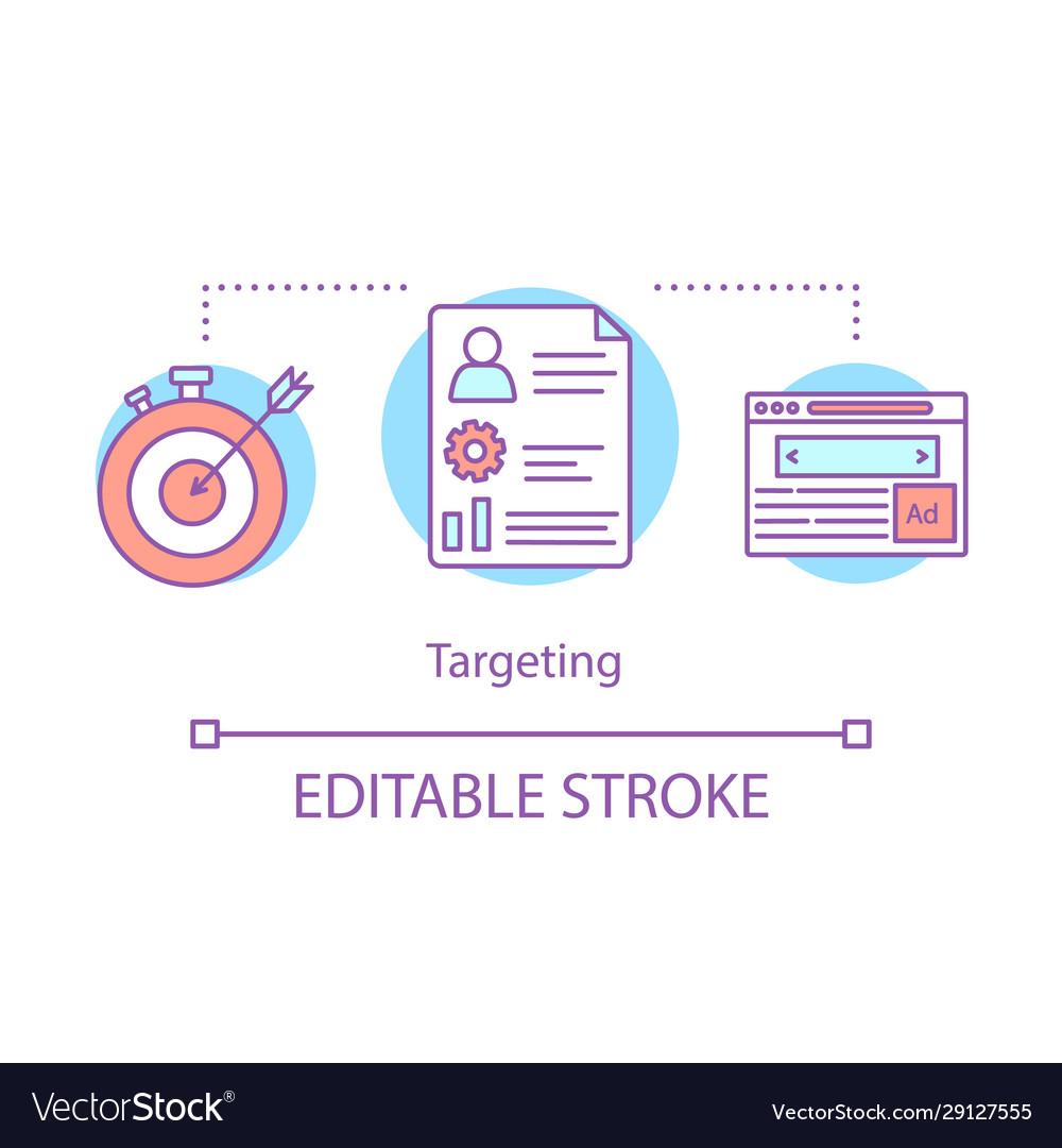 Targeting concept icon display ads customer vector image Targeting concept icon display ads customer