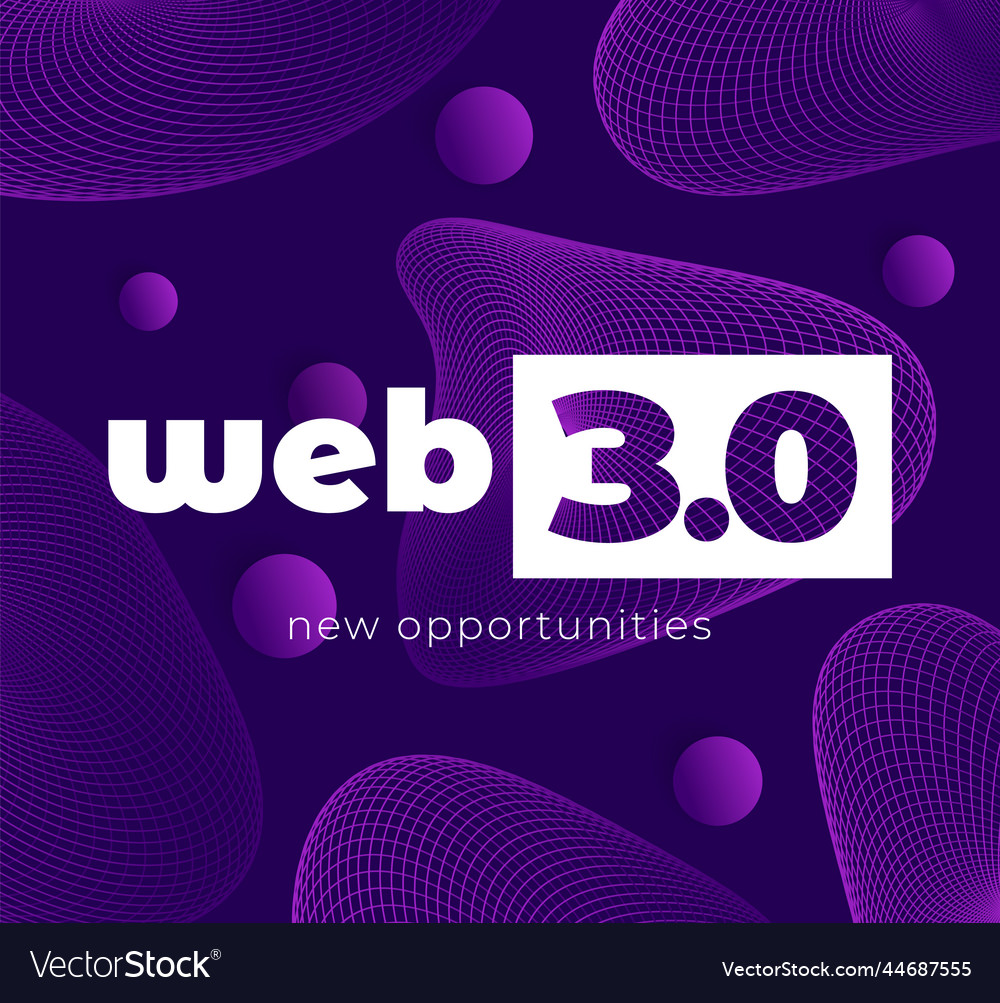 Web 30 or web3 banner design vector image Web 30 or web3 banner design